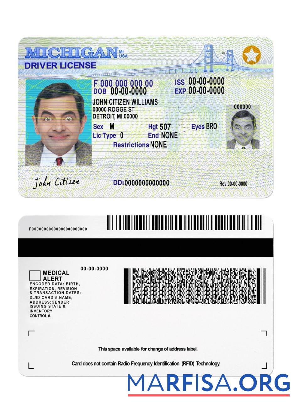 Downloadable USA Michigan DL 2021 present real example